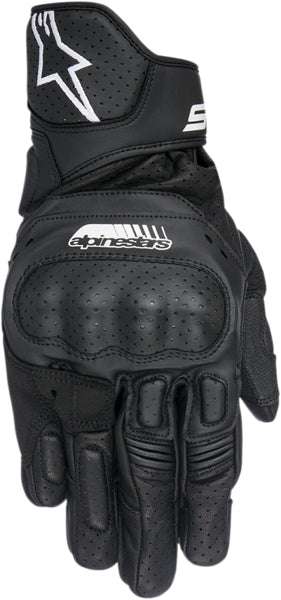 Product image of Alpinestars 18 sp5 leather glove black motocross gloves showing fit, construction, and colorway | Available at BTO Sports