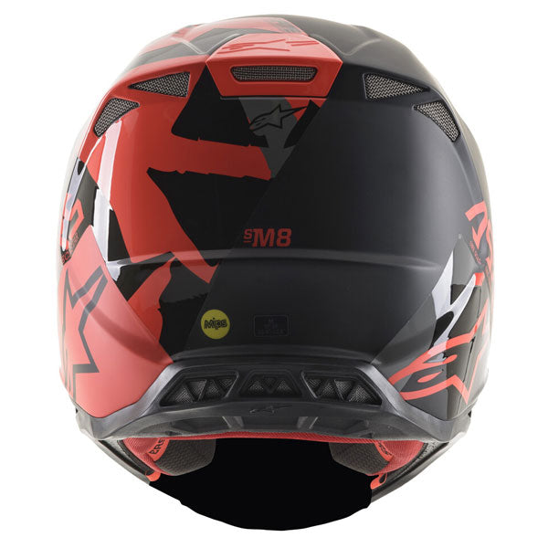 Black/Red product view, lightweight off‑road motorcycle helmet with ventilation and impact protection