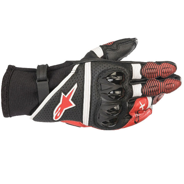Product image of Alpinestars gp x2 glove blackred motocross gloves showing fit, construction, and colorway | Available at BTO Sports