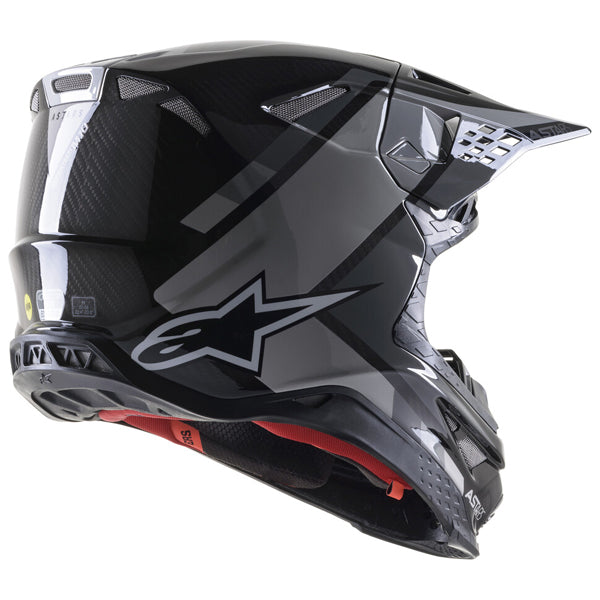 Black/Grey Gloss product view, lightweight off‑road motorcycle helmet with ventilation and impact protection