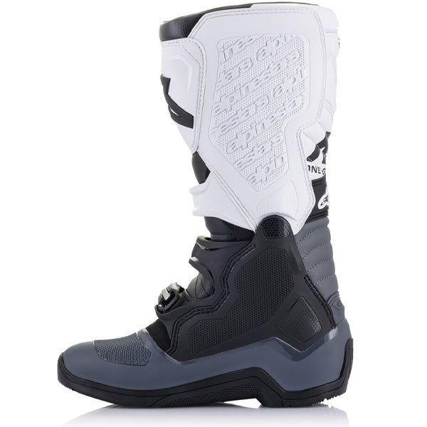 Product image of alpinestars tech 5 boot black grey white 2 21f9deca 4e15 46f3 bc0c 9492cb6b984d motocross boots showing design and colorway | Available at BTO Sports