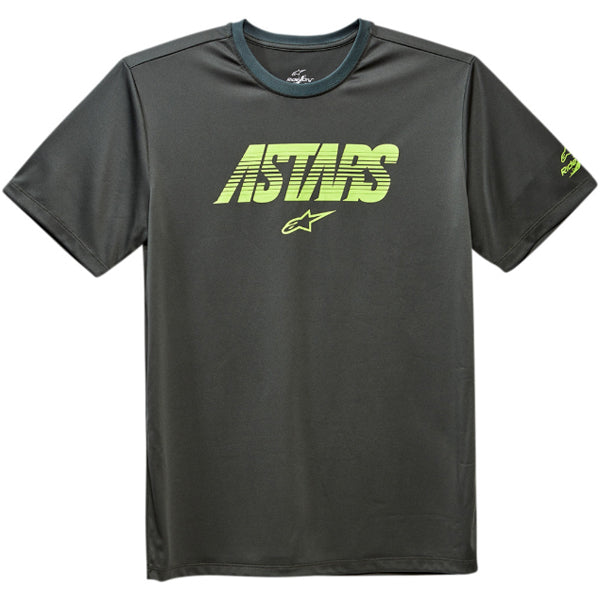 High-resolution studio image of Alpinestars Tech Angle Premium T- Shirt; showing tee fit, printed graphics, and crew neckline; SKU 3030194; Sizes: M-2XL