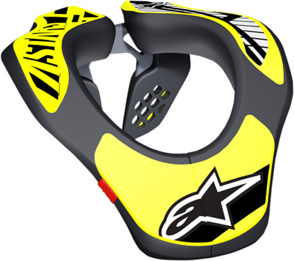 Studio product photo of Alpinestars Neck Support (Youth) — color: Black/Fluo Yellow, SKU 482-6020 on a white background, suitable for motocross and powersports use.