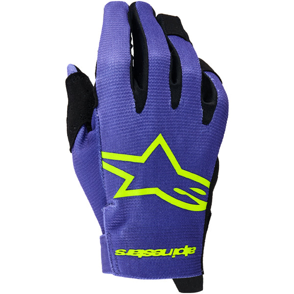 3541824-9080-XS, Alpinestars, Radar Gloves (Youth), Iron Camo, UCLA Blue/White, Purple/Yellow Fluo, Sizes Y-XS, Y-SM, Y-MD, Y-LG product photo