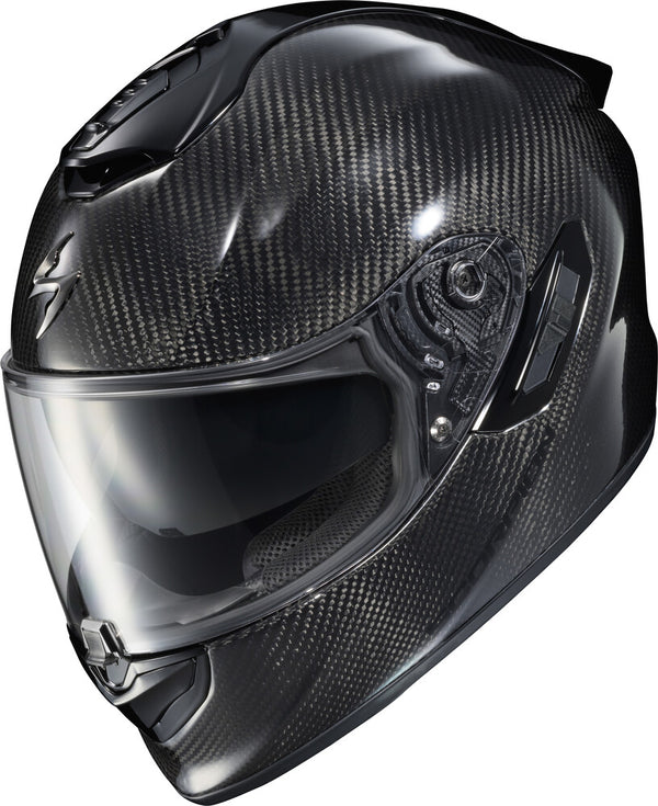 Scorpion EXO - EXO-ST 1400 Evo Carbon Helmet, motorcycle helmet, front three-quarter view, color options: 2XL, LG, MD, SM, XL, sizes: Black, Matte Black