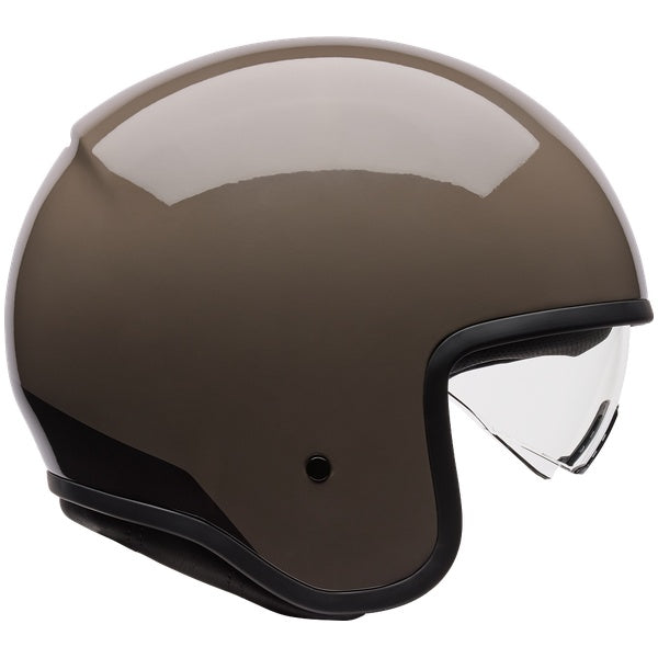 Bell TX501 Sprint helmet in Mocha, right-side view showing open-face shell and sun shield
