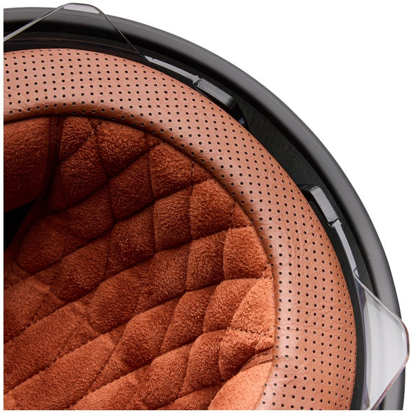 Bell TX501 Sprint helmet in Stone, close-up of quilted perforated brown comfort liner