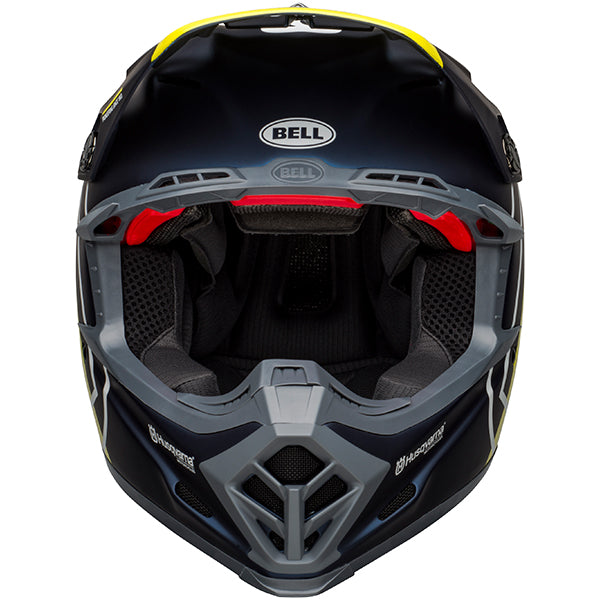 motorcycle helmet, showing aerodynamic shell design, ventilation ports, and secure retention system built for rider comfort and protection. SKU 07122599.