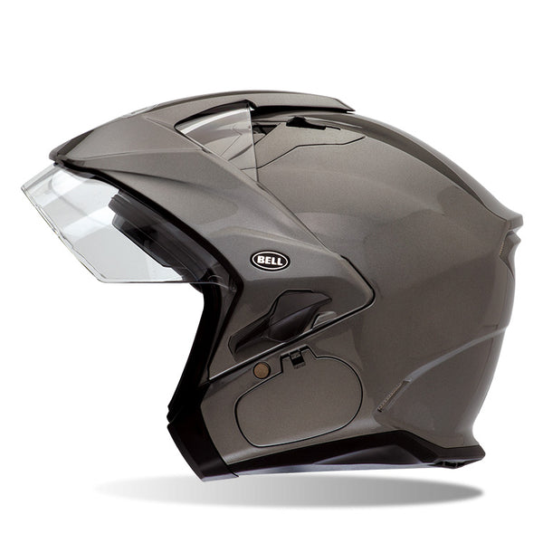 motorcycle helmet, angled view, showing aerodynamic shell design, ventilation ports, and secure retention system built for rider comfort and protection. SKU 07000710.