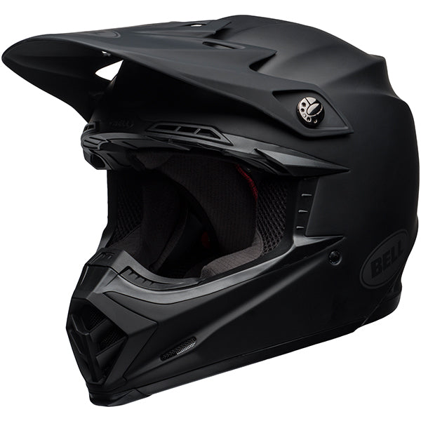 motorcycle helmet, front view, showing aerodynamic shell design, ventilation ports, and secure retention system built for rider comfort and protection. SKU 07091802.