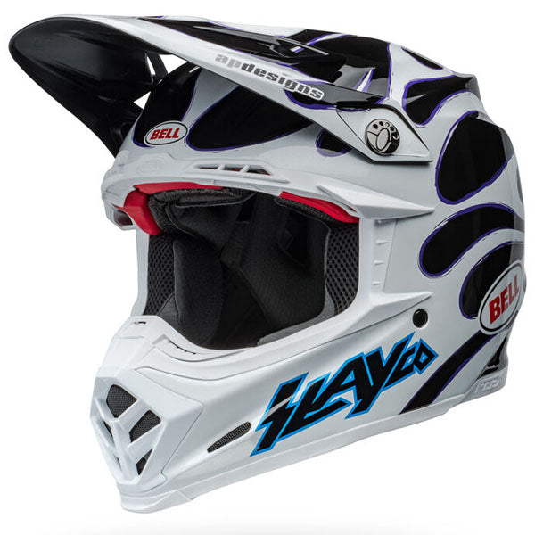 motorcycle helmet, showing aerodynamic shell design, ventilation ports, and secure retention system built for rider comfort and protection