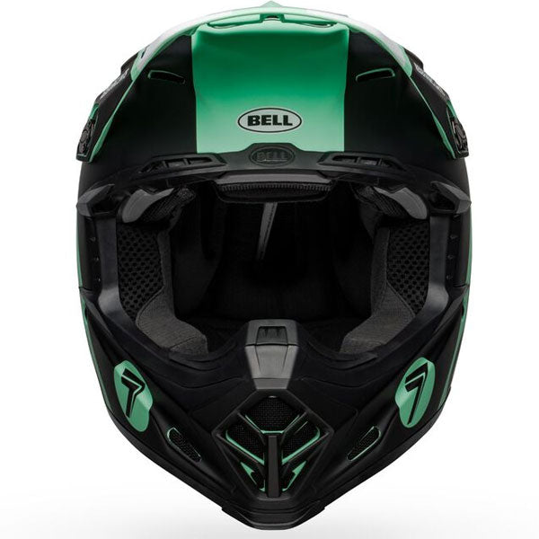 motorcycle helmet, showing aerodynamic shell design, ventilation ports, and secure retention system built for rider comfort and protection