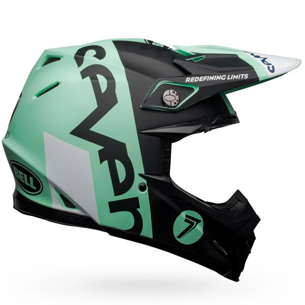 motorcycle helmet, showing aerodynamic shell design, ventilation ports, and secure retention system built for rider comfort and protection