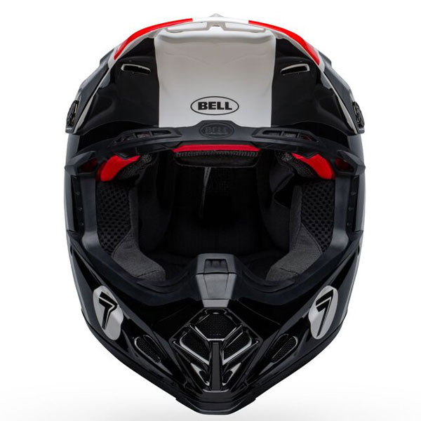 motorcycle helmet, showing aerodynamic shell design, ventilation ports, and secure retention system built for rider comfort and protection