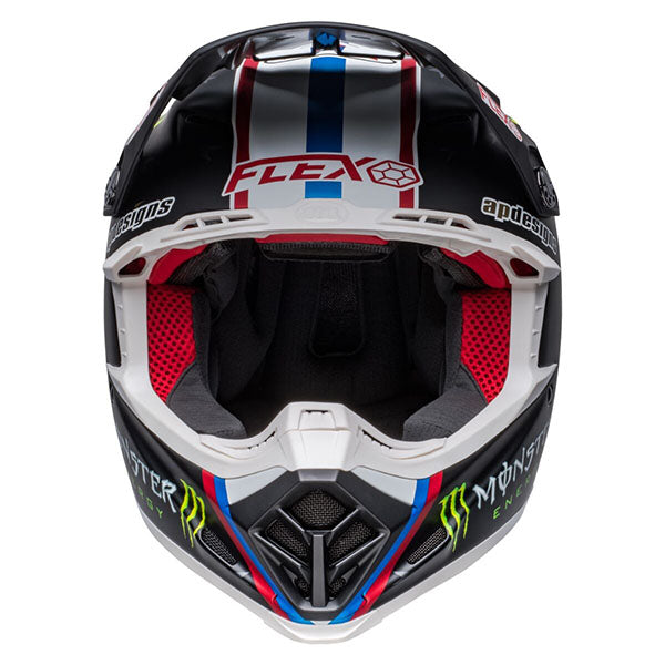 motorcycle helmet, showing aerodynamic shell design, ventilation ports, and secure retention system built for rider comfort and protection