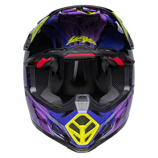 motorcycle helmet, showing aerodynamic shell design, ventilation ports, and secure retention system built for rider comfort and protection