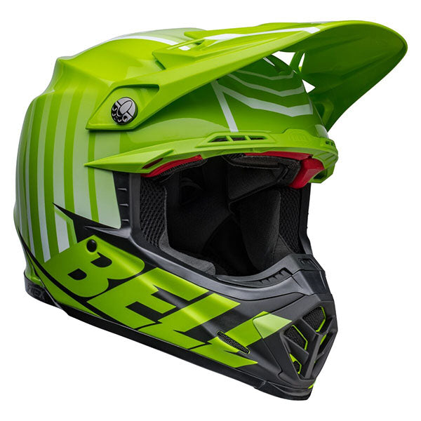 motorcycle helmet, angled view, showing aerodynamic shell design, ventilation ports, and secure retention system built for rider comfort and protection. SKU 07136153.