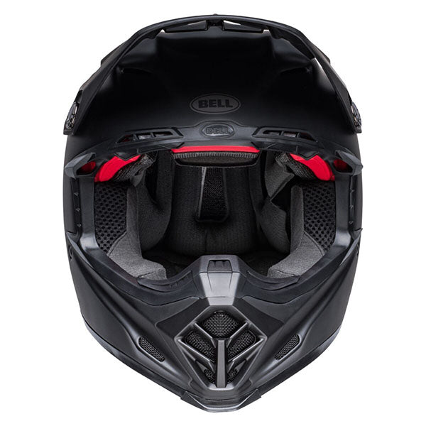 motorcycle helmet, angled view, showing aerodynamic shell design, ventilation ports, and secure retention system built for rider comfort and protection. SKU 07136166.