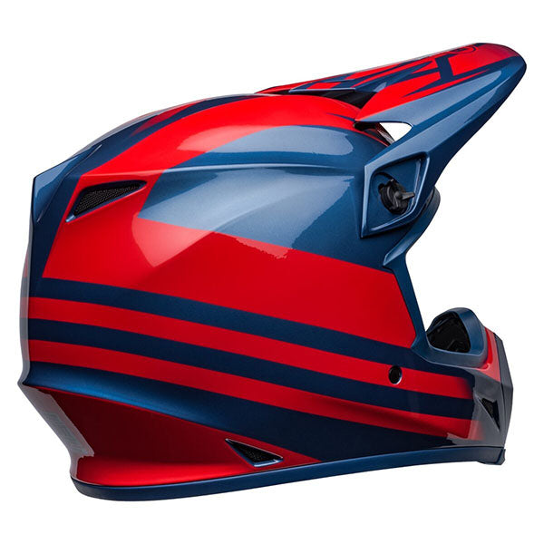 motorcycle helmet, showing aerodynamic shell design, ventilation ports, and secure retention system built for rider comfort and protection