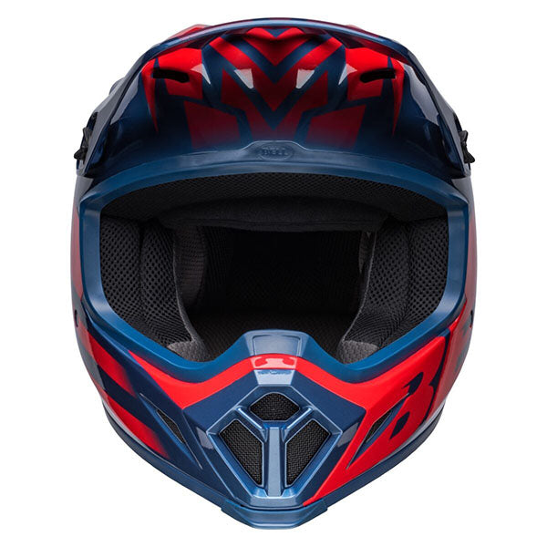 motorcycle helmet, showing aerodynamic shell design, ventilation ports, and secure retention system built for rider comfort and protection