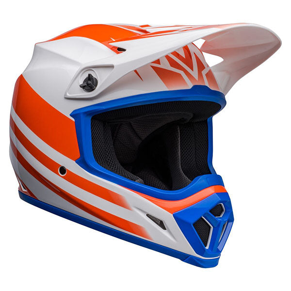 motorcycle helmet, showing aerodynamic shell design, ventilation ports, and secure retention system built for rider comfort and protection