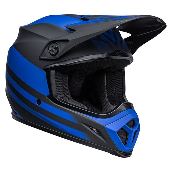 motorcycle helmet, angled view, showing aerodynamic shell design, ventilation ports, and secure retention system built for rider comfort and protection. SKU 07136316.
