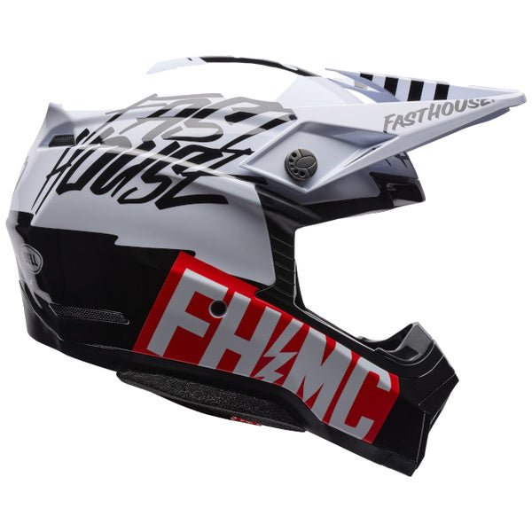 Bell Moto-10 MIPS SE Fasthouse 26 motocross helmet in White/Black, view 1, SKU 7206781
