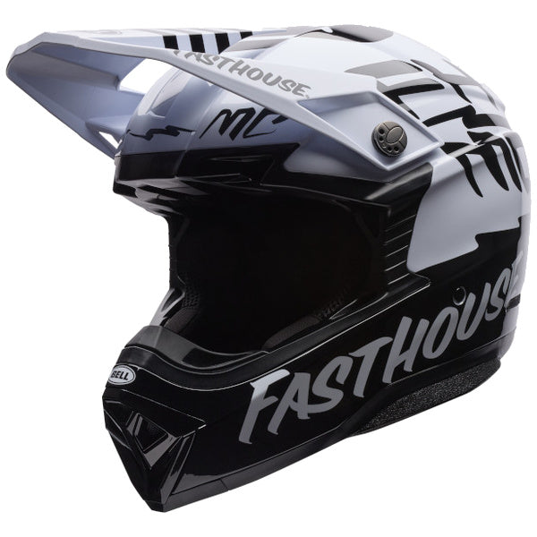 Bell Moto-10 MIPS SE Fasthouse 26 motocross helmet in White/Black, view 4, SKU 7206781