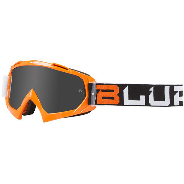 Product image of blur b 10 goggles black white orange motocross goggles showing frame design, lens style, and colorway