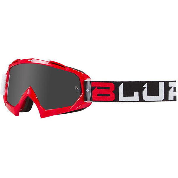 Product image of blur b 10 goggles black white red motocross goggles showing frame design, lens style, and colorway