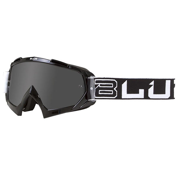 Product image of blur b 10 goggles black white motocross goggles showing frame design, lens style, and colorway