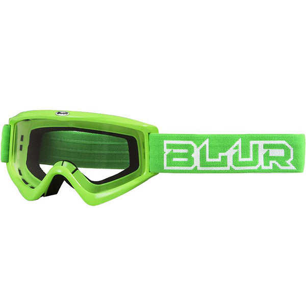 Product image of blur b zero goggle green motocross goggles showing frame design, lens style, and colorway