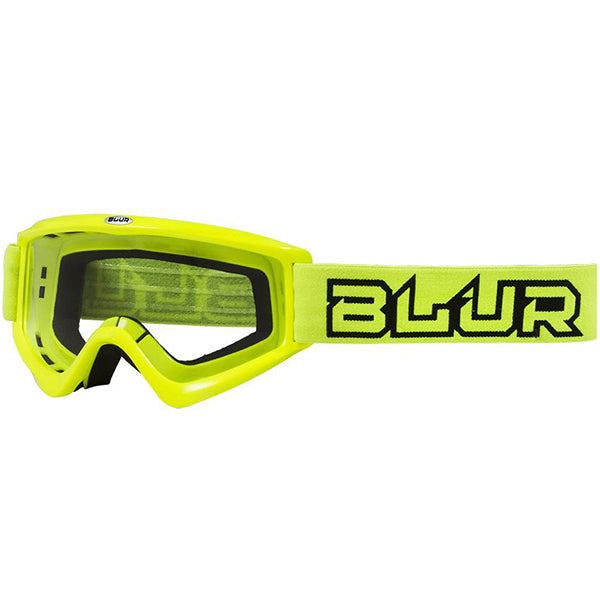 Product image of blur b zero goggle hi viz motocross goggles showing frame design, lens style, and colorway