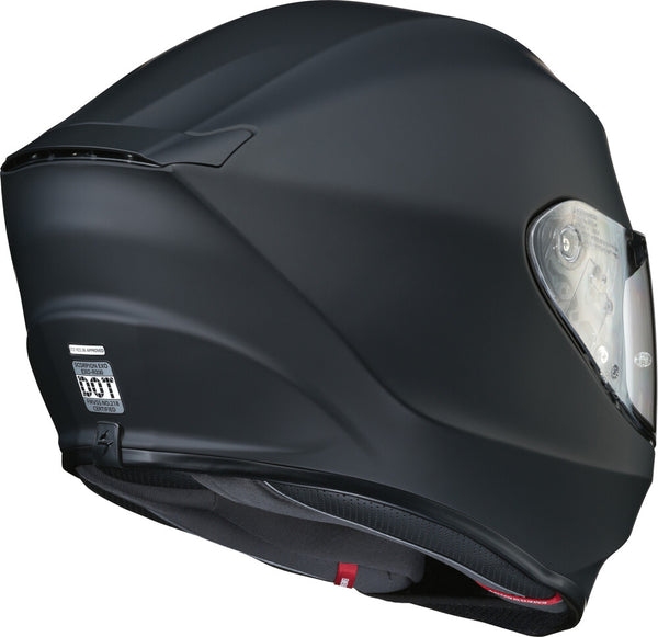 Scorpion EXO - EXO R330 Solid Helmet, motorcycle helmet, detail view, color options: 2XL, 3X, LG, MD, SM, XL, XS, sizes: Black, Matte Black, White