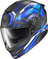Scorpion EXO - EXO-ST 1400 Evo Carbon Hex Helmet, motorcycle helmet, detail view, color options: 2XL, LG, MD, SM, XL, sizes: Gloss Blue, Gloss Red, Matte Blue, Matte Grey