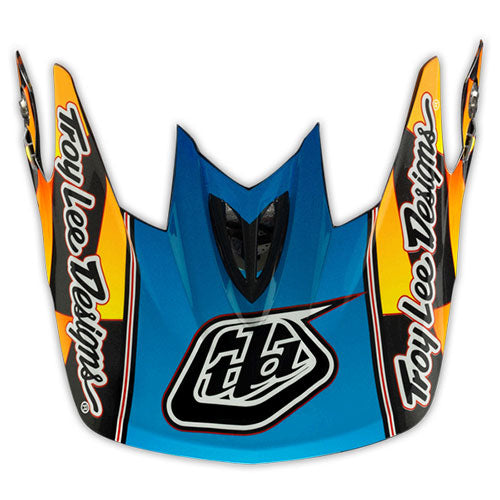 Image of Troy Lee Designs SKU 1570934 D3 Helmet Visors Colors: Finishline Yellow/Blue 14 (SKU 2435)