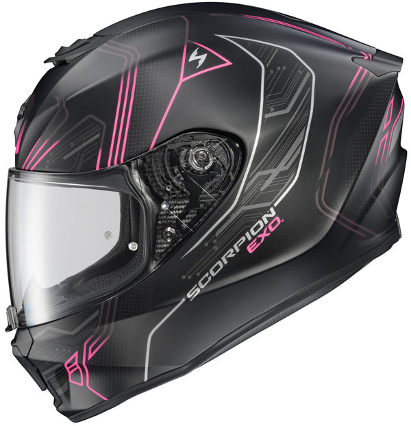Scorpion EXO - EXO R330 Bendr Helmet, motorcycle helmet, detail view, color options: 2XL, LG, MD, SM, XL, sizes: Black, Pink/White, Red