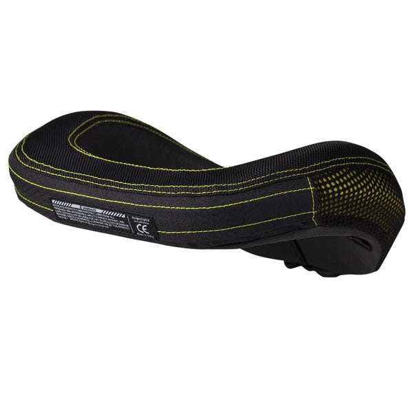 Rear view of EVS - R2 Race Collar, parent SKU 663-23, highlighting hinge and frame structure, padding placement, and hardware built for moto and trail riding. Colors: Black (Adult).