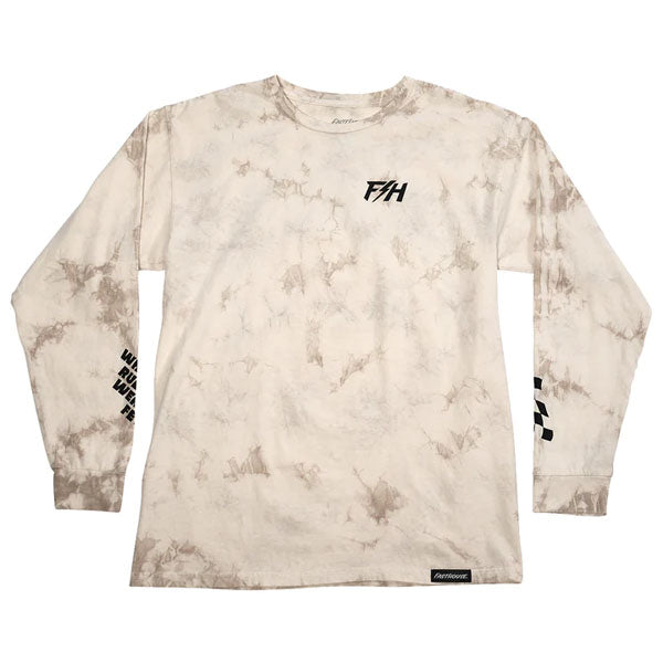 Clean studio shot of Fasthouse Snakebite Tie Dye Long Sleeve Tee; showing long-sleeve cut, printed graphics, and crew neckline; SKU 32158460
