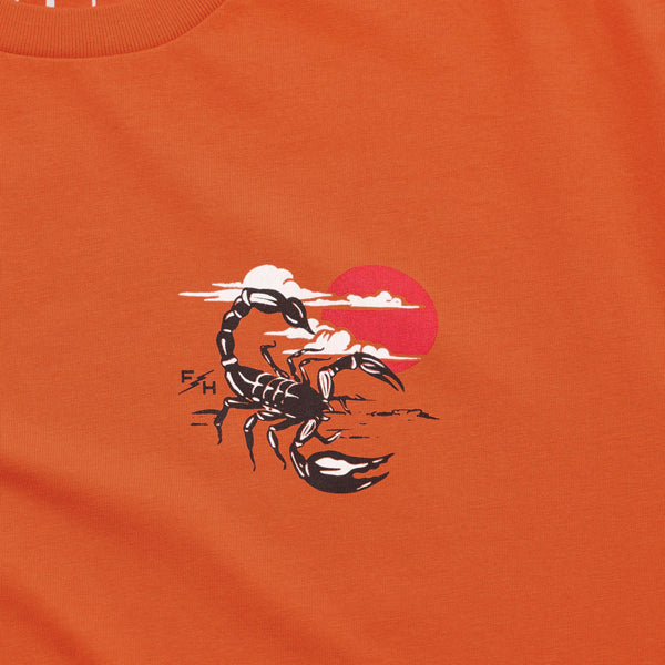 Studio photo on a white background of Fasthouse Stinger Tee; showing tee fit, printed graphics, and crew neckline; SKU 3211120104; Sizes: S-3XL