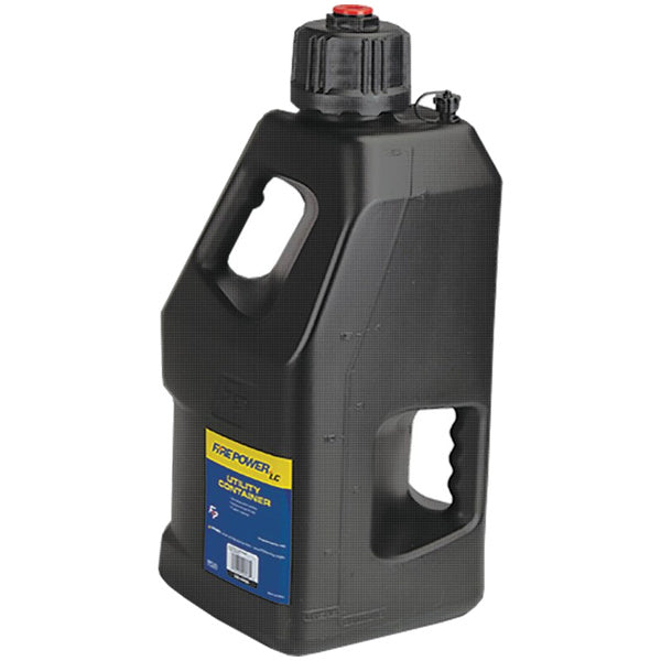 Fire Power LC Utility Container 5 Gallon in Black with dual handles and gallon/liter markings. Available colors: White, Green, Orange, Black. UPC 191361427664; SKU 300-00901. - alternate view