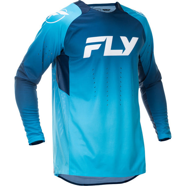 Studio view of fly-racing-2026-evolution-dst-jersey, in White and Grey, on a white studio background, (SKU 379-120L) | SKU: 379-120L | Available at BTO Sports