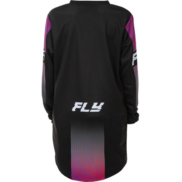 Studio view of fly-racing-2026-f-16-jersey-youth, in Black and White, on a white studio background, (SKU 379-220YXL) | SKU: 379-220YXL | Available at BTO Sports