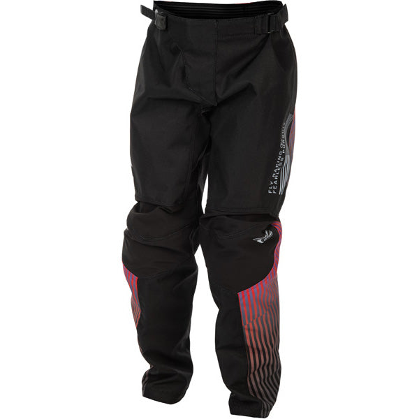 Fly Racing F-16 Pants (Youth) front angle view Colors: Black/Red/Purple SKU:379-231 | Available at BTO Sports.