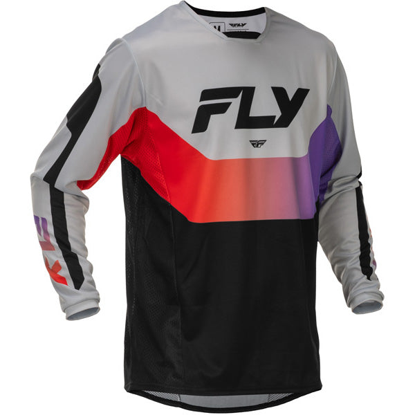 Studio view of fly-racing-2026-kinetic-jersey, in Blue and Grey and Black, on a white studio background, (SKU 379-421M) | SKU: 379-421M | Available at BTO Sports