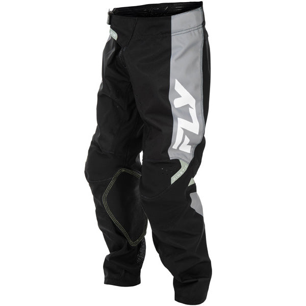 Fly Racing Kinetic Pants (Youth) side view Colors: Black/Grey SKU:379-430 | Available at BTO Sports.