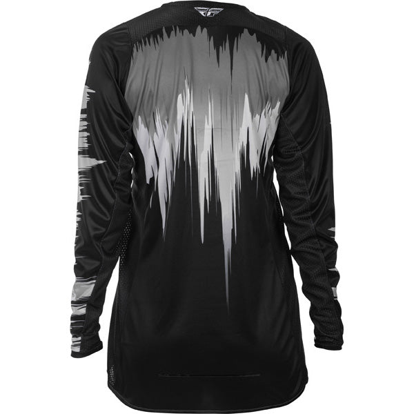 Studio view of fly-racing-2026-lite-jersey-womens, in Black and Grey and White, on a white studio background, (SKU 379-620M) | SKU: 379-620M | Available at BTO Sports