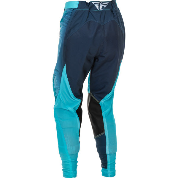 Fly Racing Lite Pants (Womens) front angle view Colors: Aqua/Nvy Blue/Wht SKU:379-631 | Available at BTO Sports.