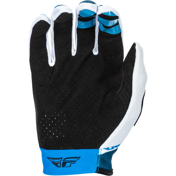 Fly Racing Lite Gloves (Youth) front angle view Colors: Blue/Wht Sizes: Y-LG to Y-SM SKU:379-712 | Available at BTO Sports.