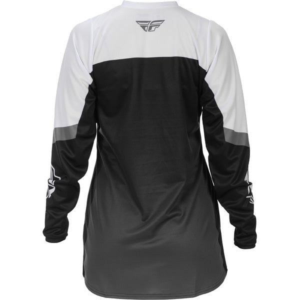 Studio view of fly-racing-2026-f-16-jersey-womens, in Grey and Black and White, on a white studio background, (SKU 379-820M) | SKU: 379-820M | Available at BTO Sports